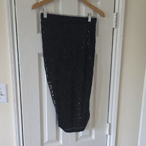 Rachel Zoe Dark Gray Sequin Pencil Skirt